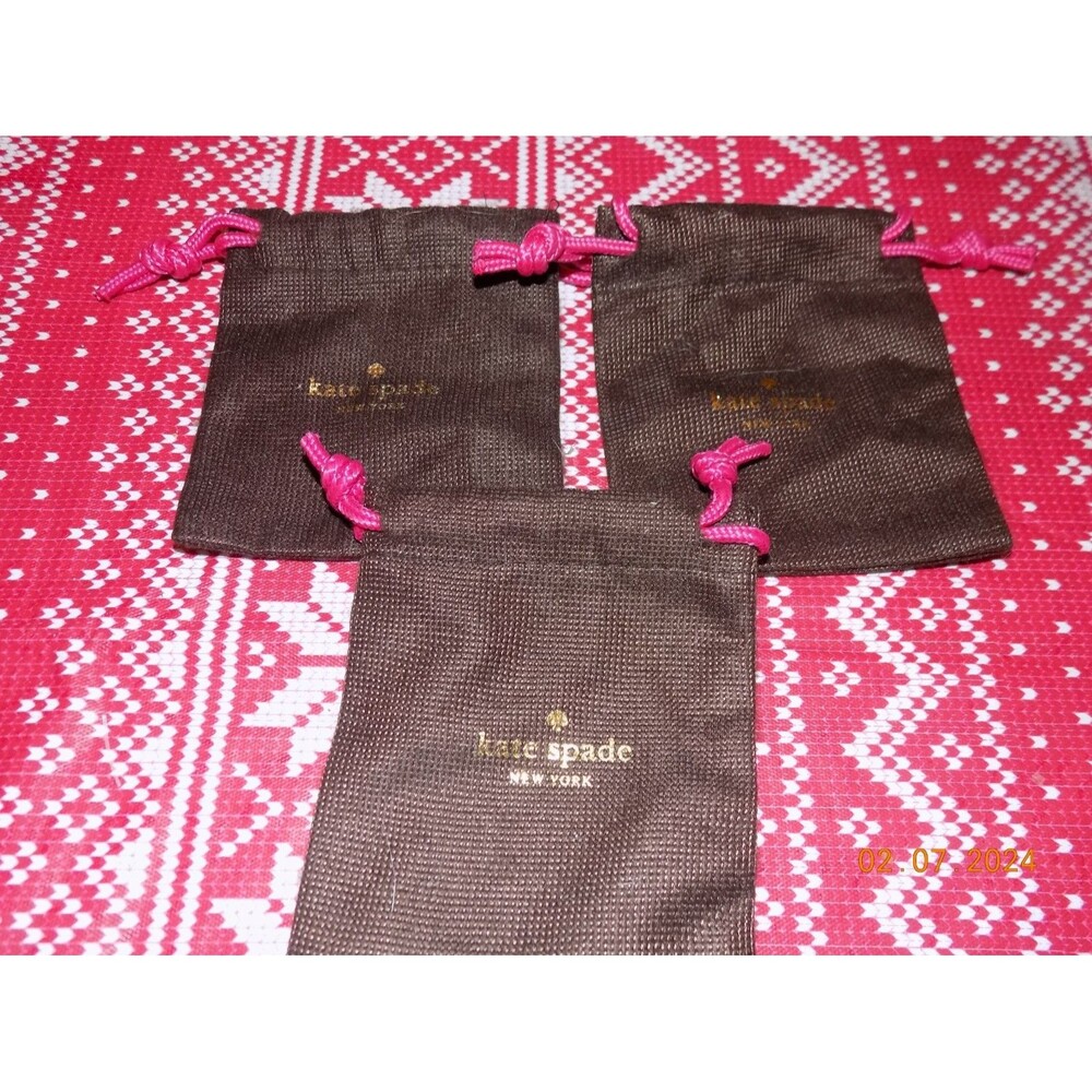 Kate Spade Small Drawstring Jewelry Bag Lot of Dust Pouches 4.5 x 4" NEW
